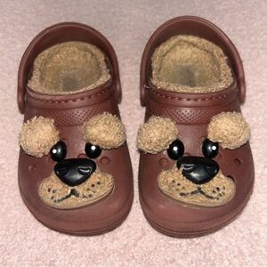 CROCS Classic Lined I Am Brown Bear Toddler Clogs size 8